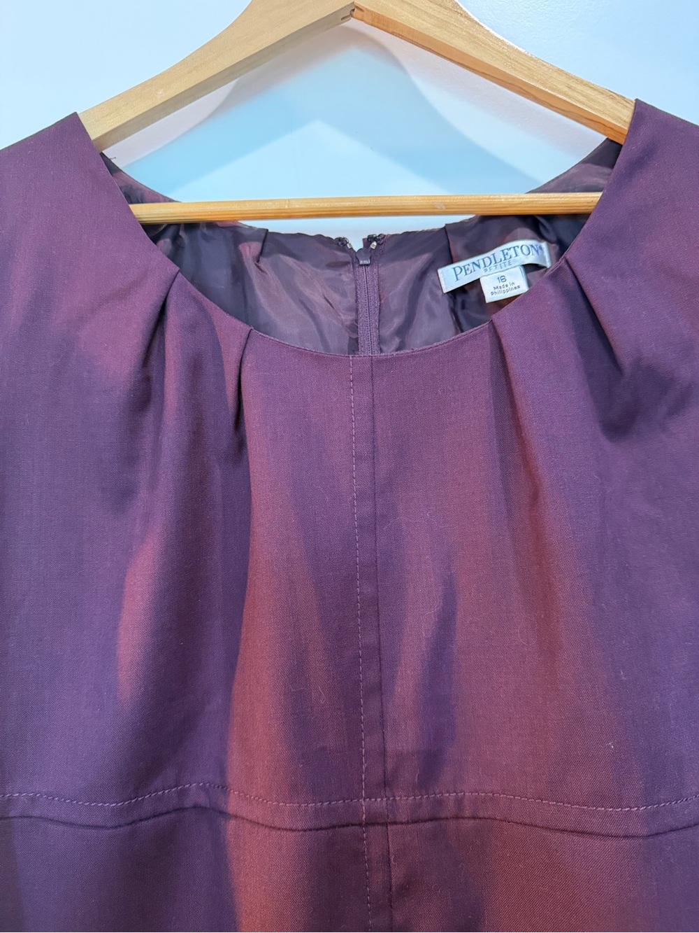 Pendleton Petite Sheath Dress Plum Short Sleeve Career Women's 16 - Picture 5 of 9